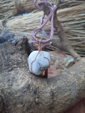 Wire wrapped White Stone necklace