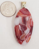 Red and White Glass Pendant