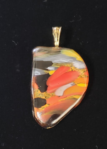 Fire Stone Glass Pendant