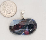 Handblown Pink Dichroic Glass Pendant