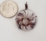 Wire Wrapped Handblown Spiral Glass Pendant