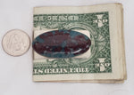 Red Reactive Blue Glass Money Clip