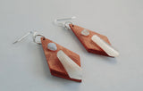 Recycled wood dangly ear rings