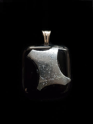 Silver Dichroic Glass Pendant