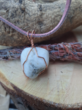 Wire wrapped White Stone necklace