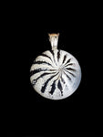 Handblown Black and White Spiral Glass Pendant