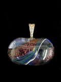 Handblown Pink Dichroic Glass Pendant